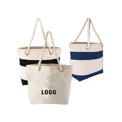 Striped Canvas Tote Bags