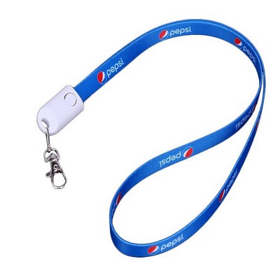 Two-In-One Polyester Lanyard USB Cable