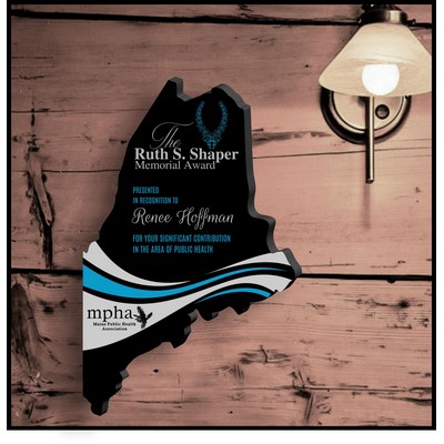 13" Maine Black Acrylic Plaque