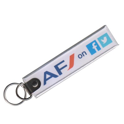 5" x 1 1/4" Reinforced Metal Keychain with Solid Color Logo