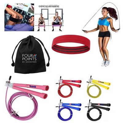 Kidder iBank® Booty Exercise Band + Jump Rope (Red)