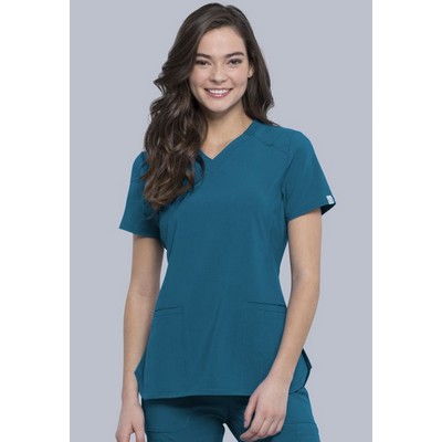 Cherokee® Infinity® Stretch Poplin V-Neck Top Shirt