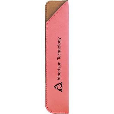 6 1/4" Pink Laser Engraved Leatherette Pen Sleeve