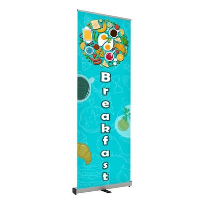 Breakfast Pre Printed Roll Fx Banner 24" x 80" - Blue