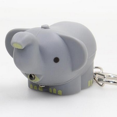 Elephant Shape LED Sound Keychain