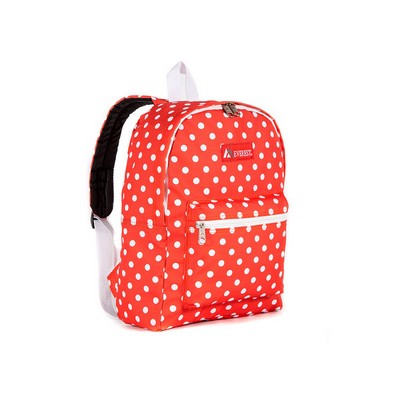 Everest Basic Pattern Backpack, Tangerine Orange/White Dot