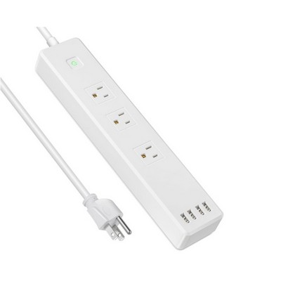 3 Outlet Power Strip In 1.8 Meters Wired Long With 4 USB Port