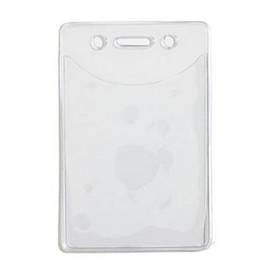 2.65" W x 4.03" H - Vertical Clear Vinyl Badge Holder (1 Color Imprint)