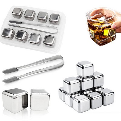 8 Pcs Stainless Steel Ice Cubes