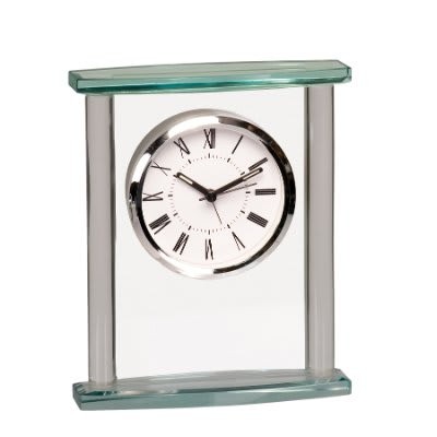 7" Square Glass Clock with Top