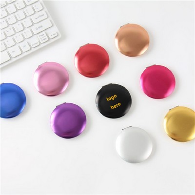 Aluminum Round Compact Pocket Makeup Mirror