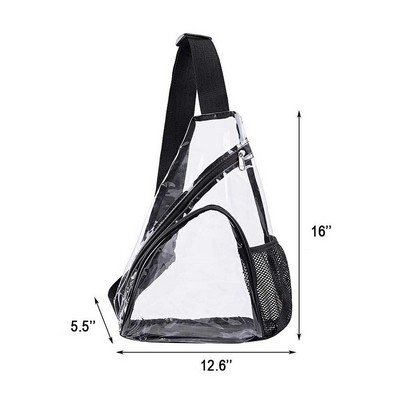 Transparent Chest Water Repellent Crossbody Shoulder Backpack