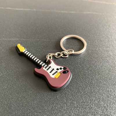 Silicone Electric Guitar Keychain