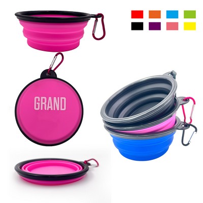 Collapsible TPE Pet Bowl w/ Carabiner