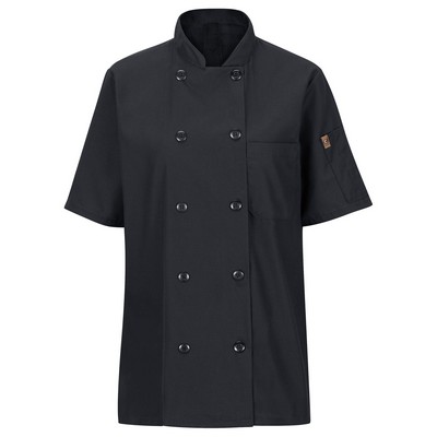 Red Kap® Woman's Short Sleeve Chef Coat w/OilBlok & Mimix™