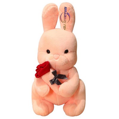 12" Cuddly Plush Babbit With Rose