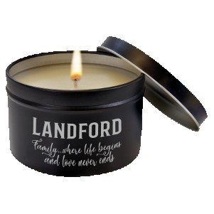 8 Oz. Lavender Vanilla Candle w/Black Metal Tin