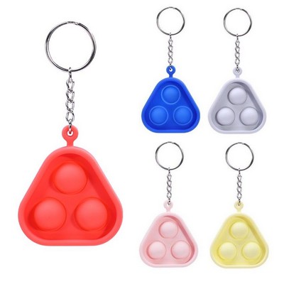 Triangle Silicone Push Pop Keychain