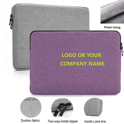 Polyester Laptop Sleeve with Suction Fabric & Plush Interior