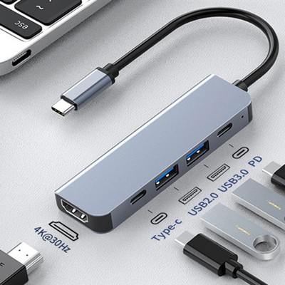 5-in-1 Laptop Docking Station w/USB Type C Hub