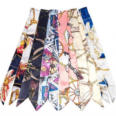 Multifunction Silk Ribbon Scarf Decoration For Bag Handle Headband And Neck