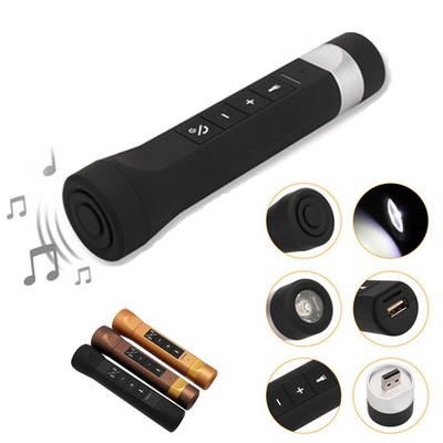 Multifuctional Flashlight W/Power Bank & Bluetooth Speaker