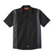 Dickie's® Men's Industrial Color Block Short Sleeve Shirt - Black/Dark Charcoal Gray