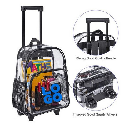 Clear Wheeled Rolling Backpack