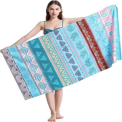 27" x 55" Microfiber Beach Towel w/Full Color Imprint