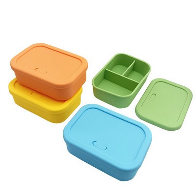 3 Compartments Reusable Silicone Folding Lunch Box