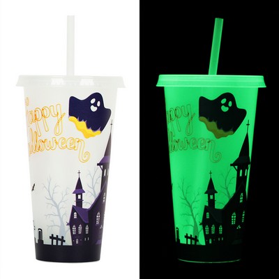 24 oz Glow In The Dark Cup w/Straw