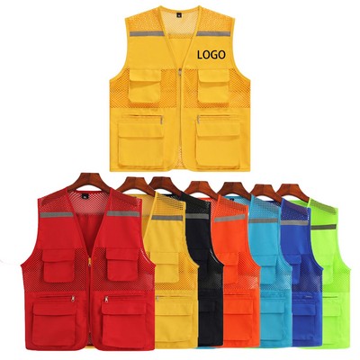 Multi-Pocket Net Vest