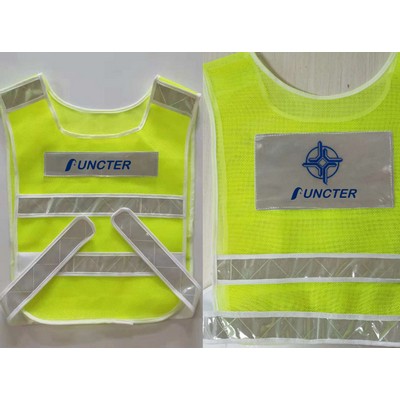 Mesh Fabric Safety Vest w/Reflective Stripes