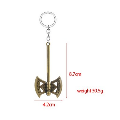 Double Axe Shaped Key Chain