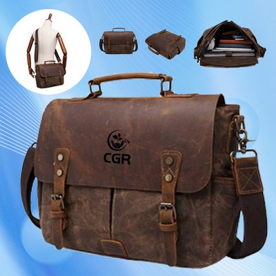 Simple Retro Crazy Horse Leather Large Capacity Bag