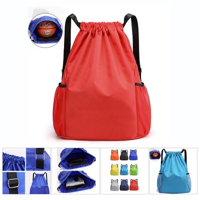 Drawstring Backpack With Mesh Side Pockets