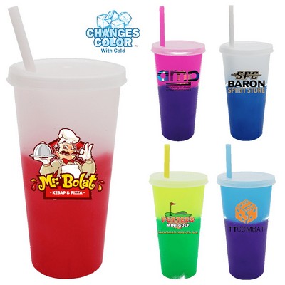 Mood 26 oz. Tumbler with Straw and Lid, Full Color Digital