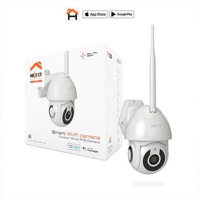 Nexxt Smart Home Outdoor Camera 2K PTZ (Pan Tilt Zoom) 2 Way - White