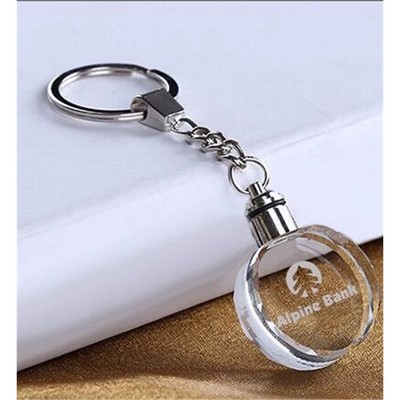 LED Round Crystal Key Chain