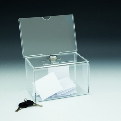 Mini Locking Coin / Ballot Box w/Header