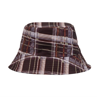 #2 Striped Check Pattern Basin Cap Bucket Hat