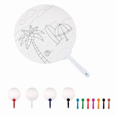 Round Shape Plastic Advertising Hand Fan