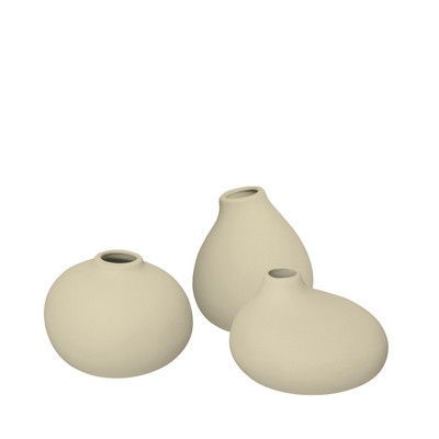 blomus Nona Vanilla Beige Porcelain Mini Vases (Set of 3)