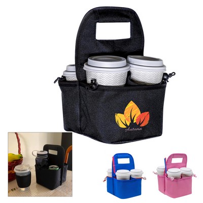 4 Cup Reusable Coffee Holder Tote Bag