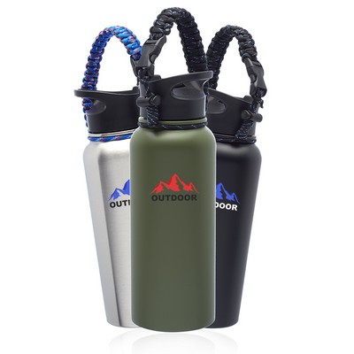 Stainless Steel Water Bottles with Strap - 34 oz