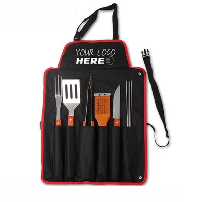 9 Pieces Apron BBQ Tool Set