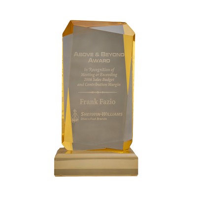 Gold Faceted Rectangle Acrylic Award