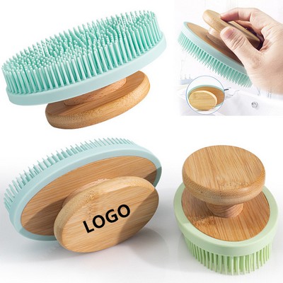 Custom Bamboo & Silicone Body Scrubber