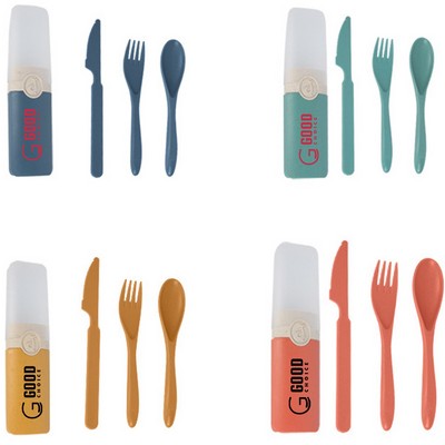 3PCS Portable Wheat Cutlery Set