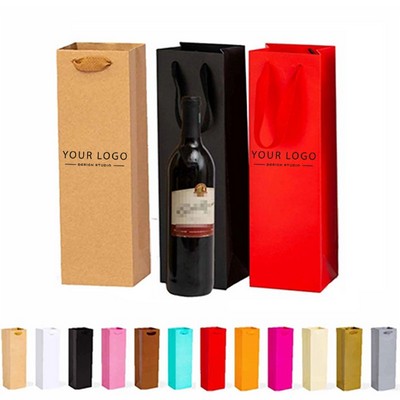 Kraft Paper Single Wine Bottle Bag